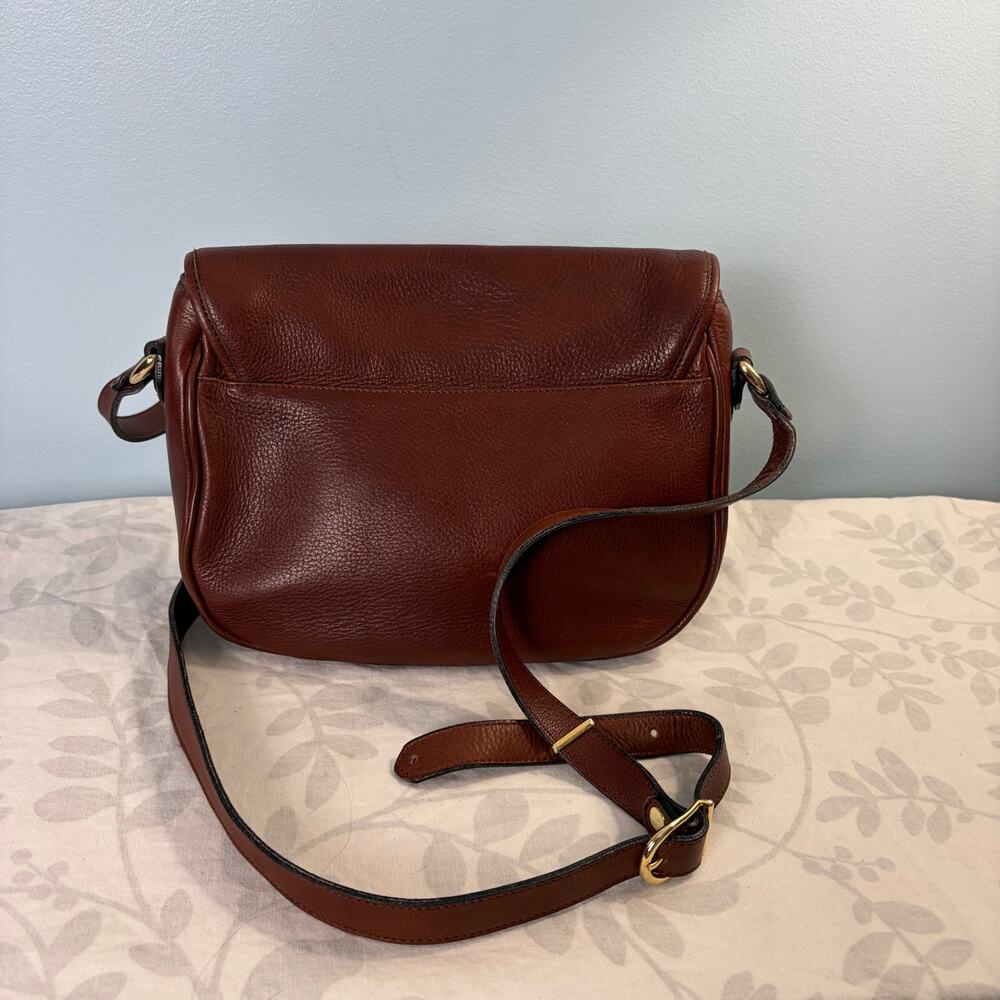 Vintage Oroton Brown Leather Crossbody Bag Pebbled Leather Australia Boho - Picture 3 of 11